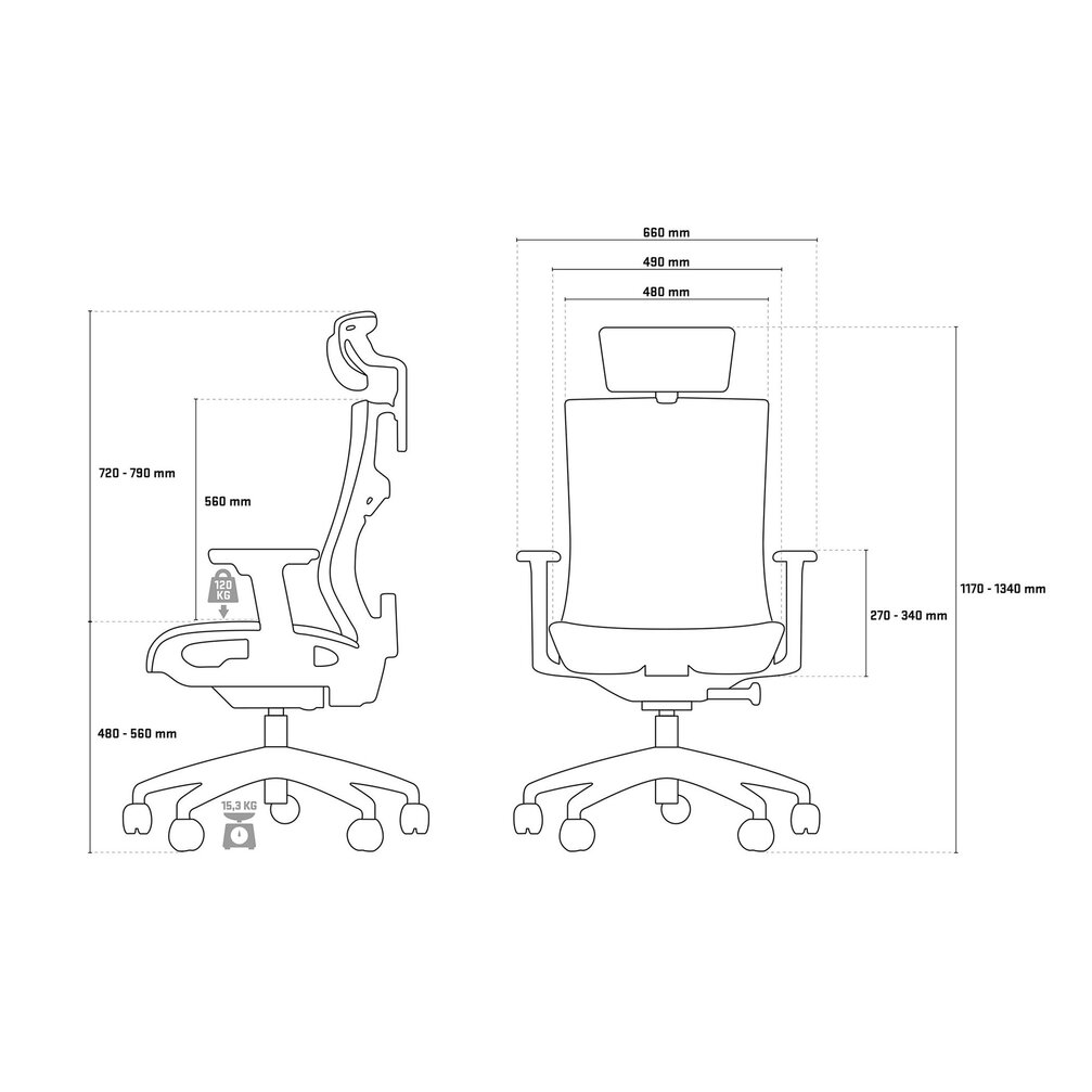 Kancelářská židle UniFlow + Elektrický výškově nastavitelný stůl GOYAR